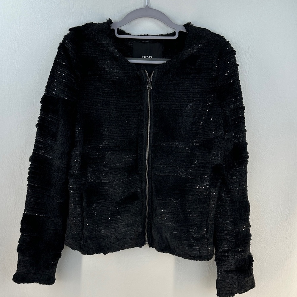 BDB David Bitton Fur Sequined Jacket